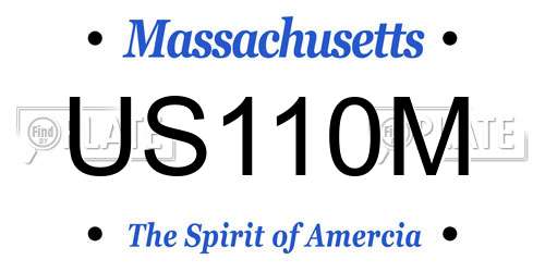 US110M Massachusetts License Plate