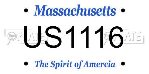 US1116 Massachusetts License Plate