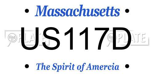 US117D Massachusetts License Plate