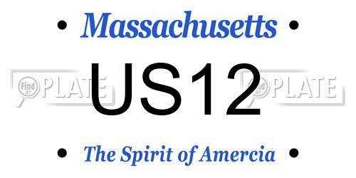 US12 Massachusetts License Plate