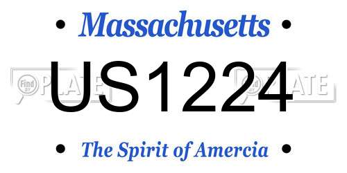 US1224 Massachusetts License Plate