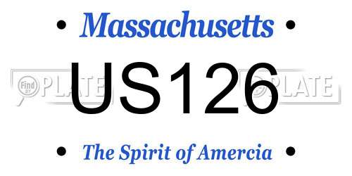 US126 Massachusetts License Plate