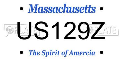 US129Z Massachusetts License Plate