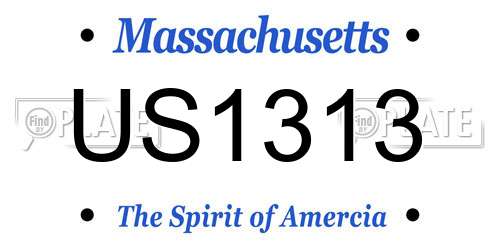 US1313 Massachusetts License Plate