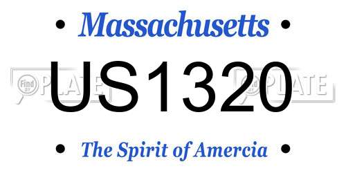 US1320 Massachusetts License Plate
