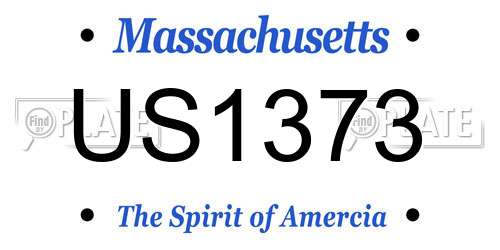 US1373 Massachusetts License Plate