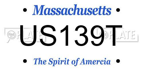 US139T Massachusetts License Plate