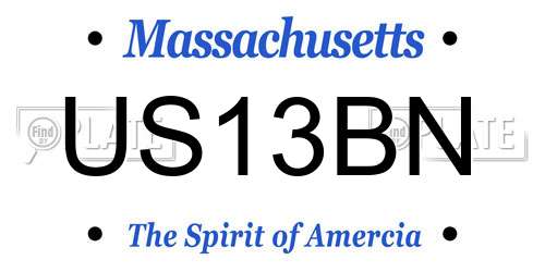 US13BN Massachusetts License Plate
