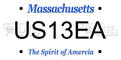 US13EA Massachusetts License Plate