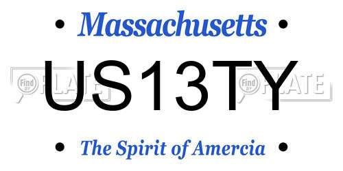 US13TY Massachusetts License Plate