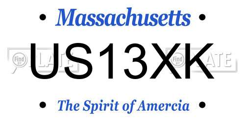 US13XK Massachusetts License Plate