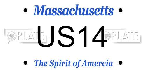 US14 Massachusetts License Plate
