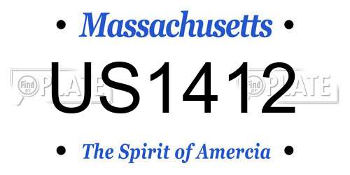 US1412 Massachusetts License Plate