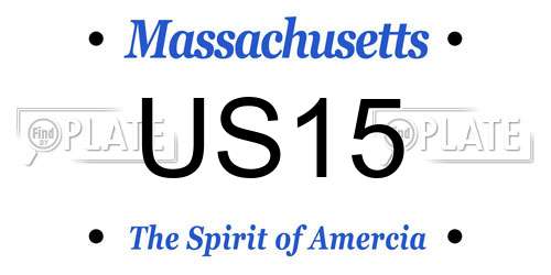 US15 Massachusetts License Plate