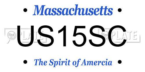 US15SC Massachusetts License Plate