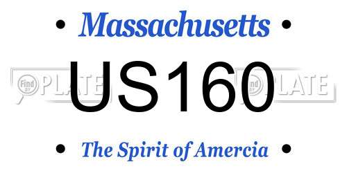 US160 Massachusetts License Plate