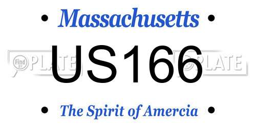 US166 Massachusetts License Plate
