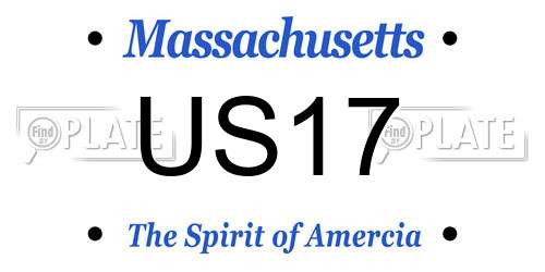 US17 Massachusetts License Plate