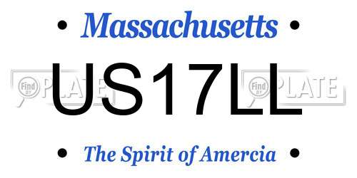 US17LL Massachusetts License Plate
