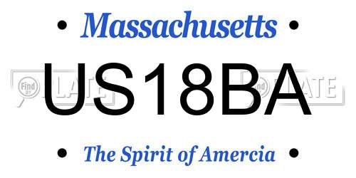 US18BA Massachusetts License Plate