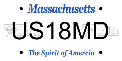 US18MD Massachusetts License Plate