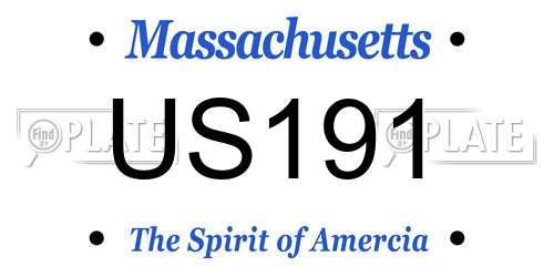 US191 Massachusetts License Plate