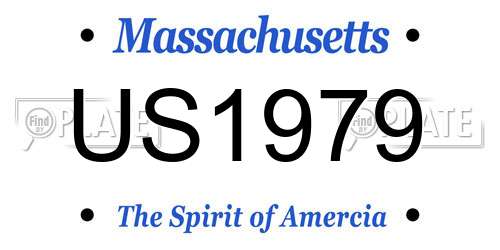 US1979 Massachusetts License Plate