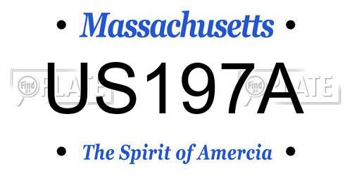 US197A Massachusetts License Plate