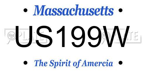 US199W Massachusetts License Plate