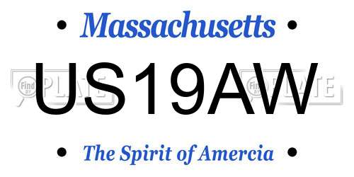 US19AW Massachusetts License Plate