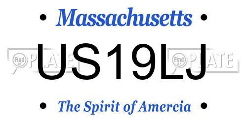 US19LJ Massachusetts License Plate