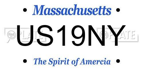 US19NY Massachusetts License Plate