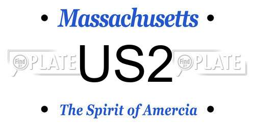 US2 Massachusetts License Plate