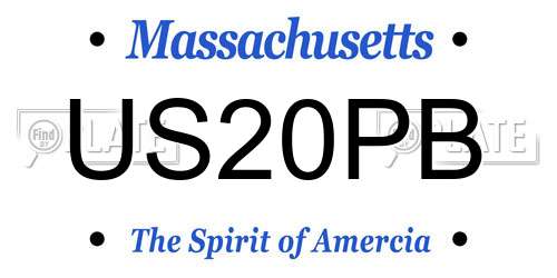 US20PB Massachusetts License Plate