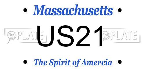 US21 Massachusetts License Plate