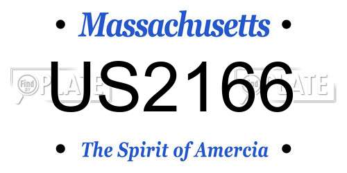 US2166 Massachusetts License Plate