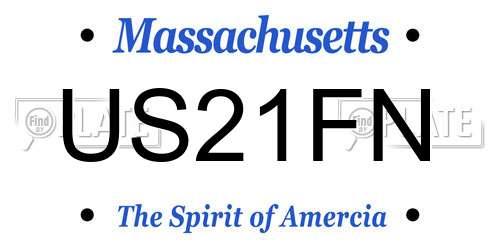US21FN Massachusetts License Plate