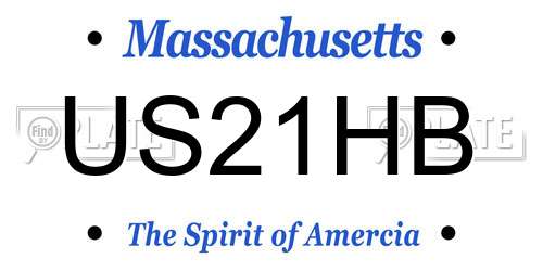US21HB Massachusetts License Plate