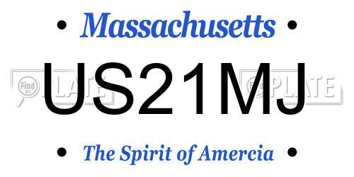 US21MJ Massachusetts License Plate