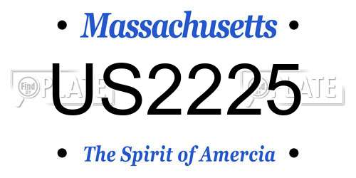 US2225 Massachusetts License Plate