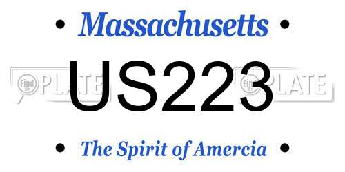 US223 Massachusetts License Plate