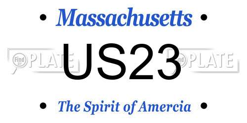 US23 Massachusetts License Plate