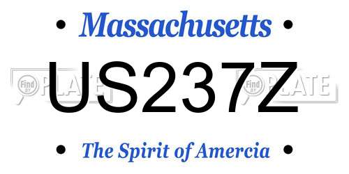 US237Z Massachusetts License Plate