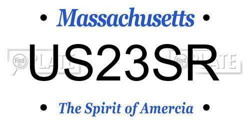 US23SR Massachusetts License Plate