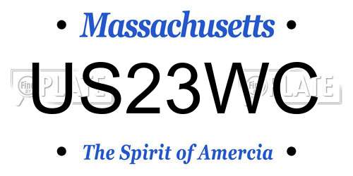 US23WC Massachusetts License Plate