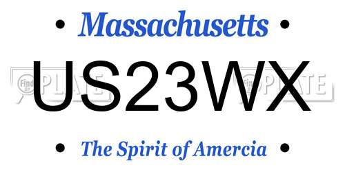 US23WX Massachusetts License Plate
