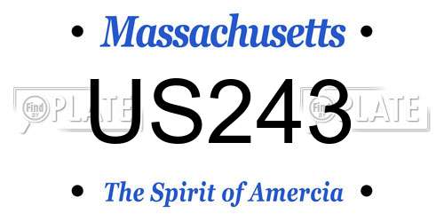 US243 Massachusetts License Plate