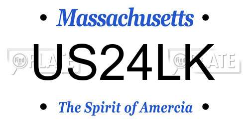 US24LK Massachusetts License Plate
