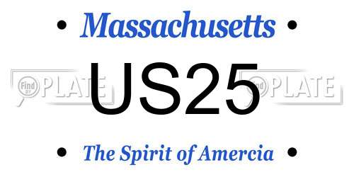 US25 Massachusetts License Plate