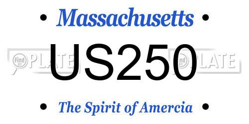US250 Massachusetts License Plate